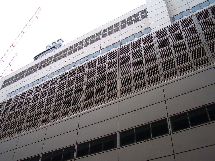 Urban architecture with metal and glass features